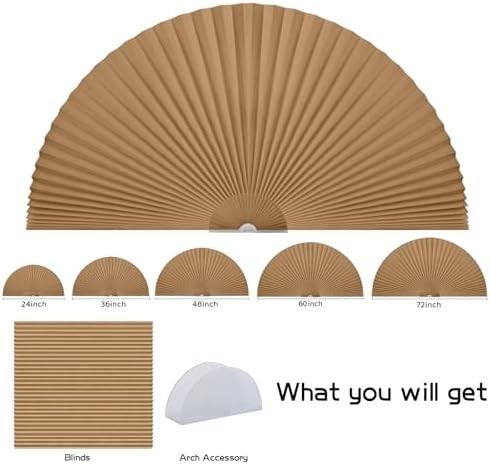 Arch Small Window Shade Curtains Half Circle Moon Pleated Blinds Semi Circle Tem