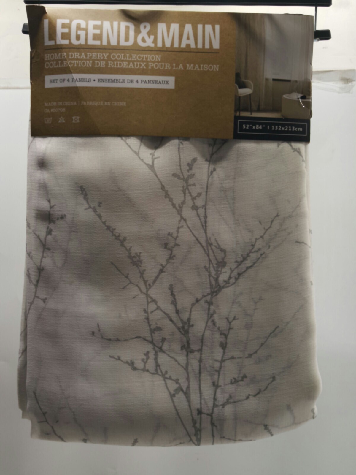 Lite Out LEGEND&MAIN Home Drapery Collection 52″ x 84″Set of 4 Panels, NEW