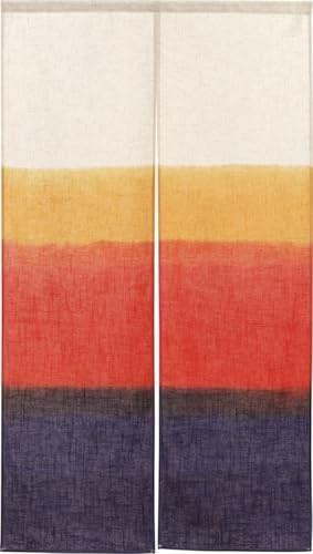 MADE IN JAPAN Japanese Noren Curtain Natural Linen Blend Gradient Sunset New FS