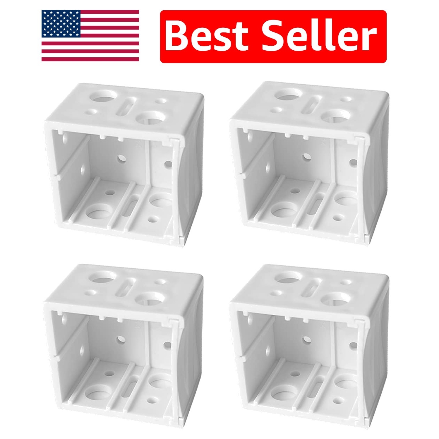 Versatile 4-Piece White Brackets for 1″ Mini Blinds – Inside/Outside Mounting