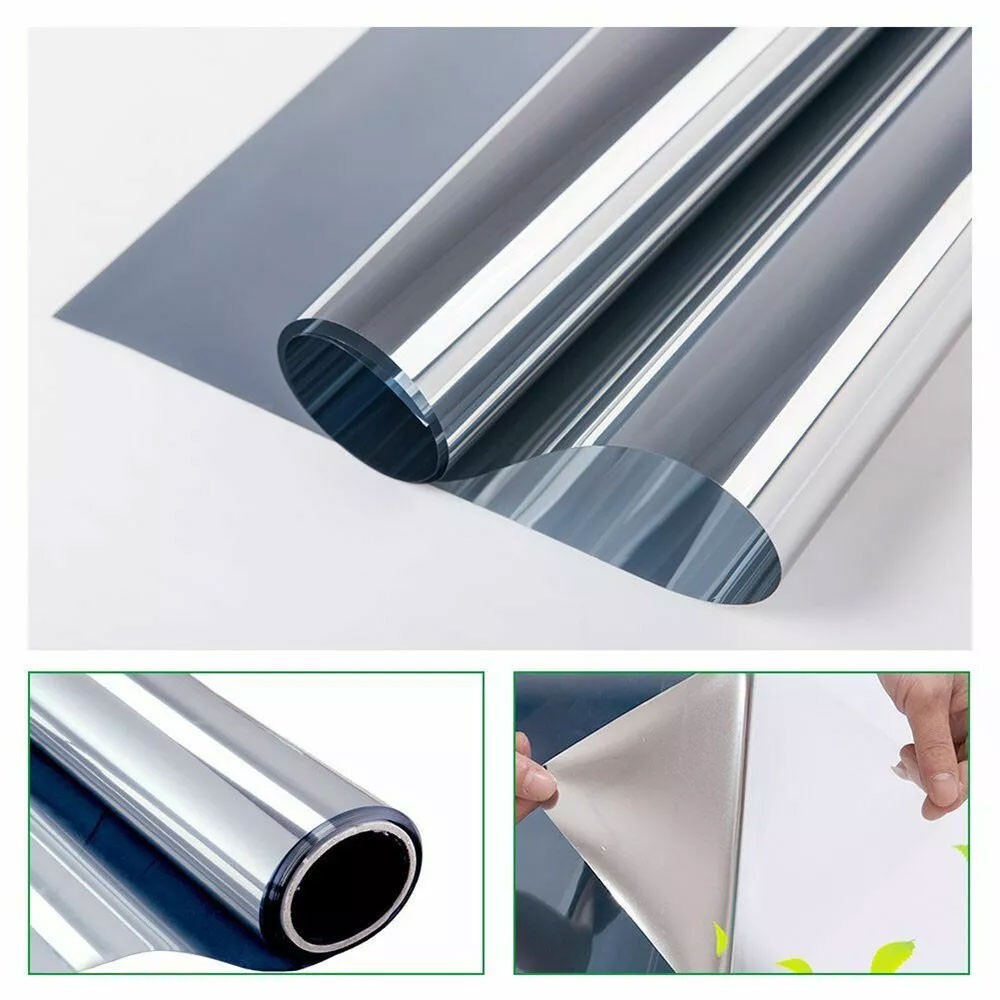 5m One Way Self Adhesive Privacy Window Film Mirror Tint UV Reflective Sun Block