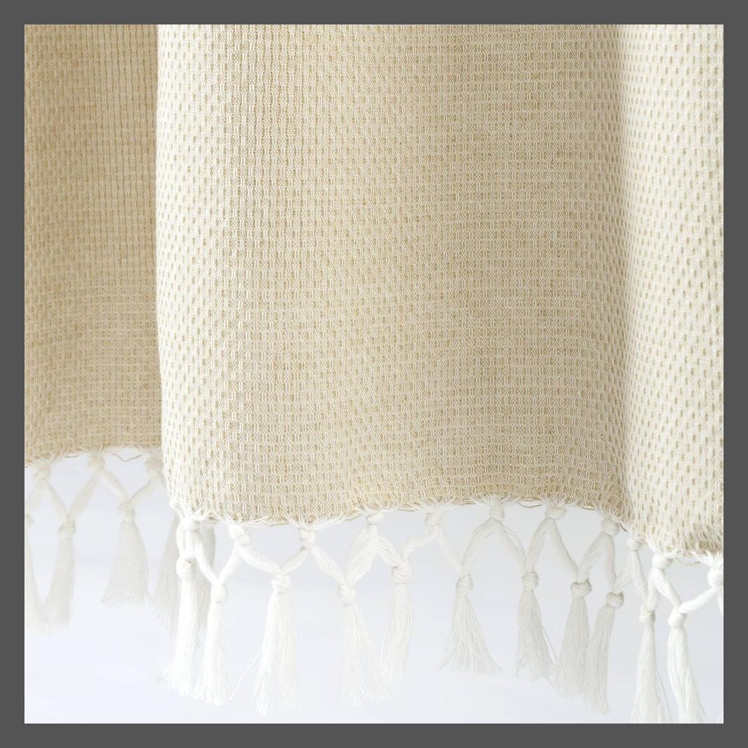 Set of 2 95″x40″ Farmhouse Tucker Stripe Yarn Dyed Cotton Knotted Tassel