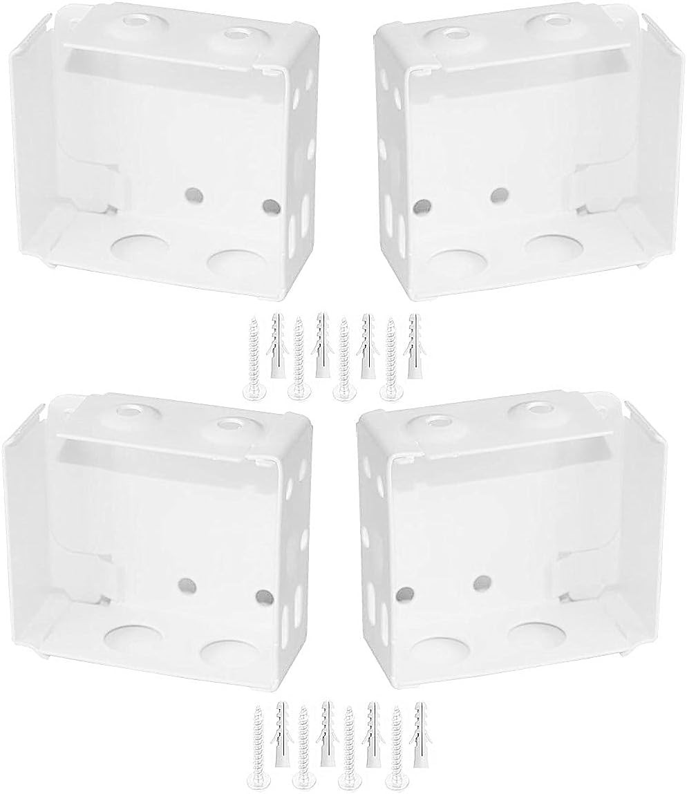 Elegant 4pcs White Alloy Steel Brackets for 2-Inch High Profile Window Blinds