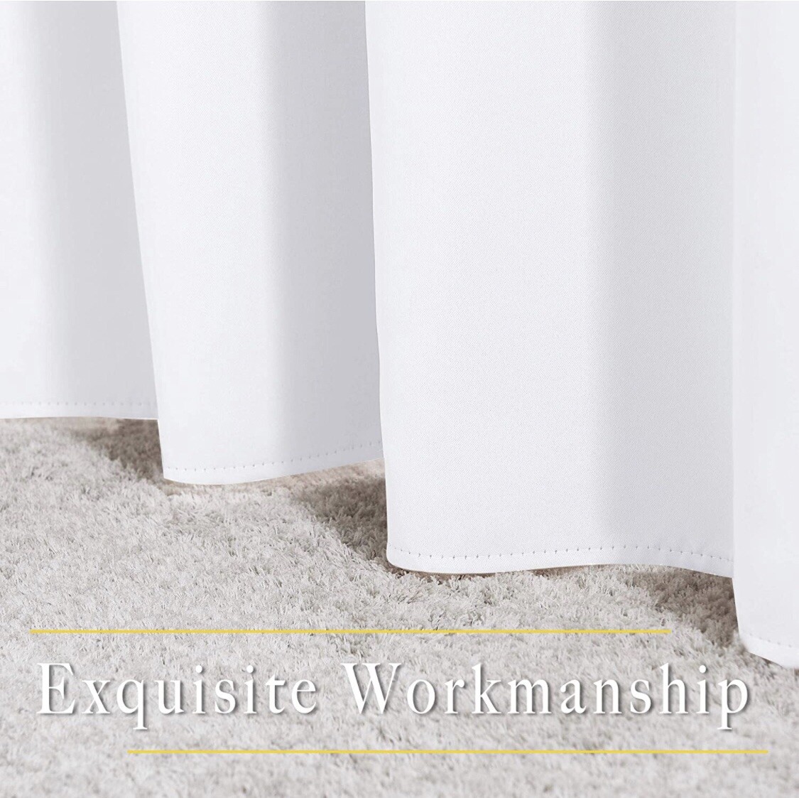 NICETOWN Blackout Window Curtains, White, 50% Sunlight Blocking(W52”by L72”)