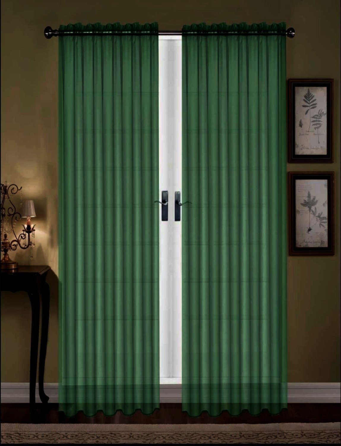 Elegant Solid Sheer Panel Window Curtain – All sizes – All colors – 2 Panels
