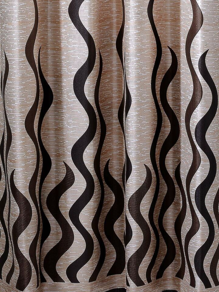 2 Piece – Brown Eyelet Grommet Shaded Door Window Hippie Curtains Set 5 7 9 Feet