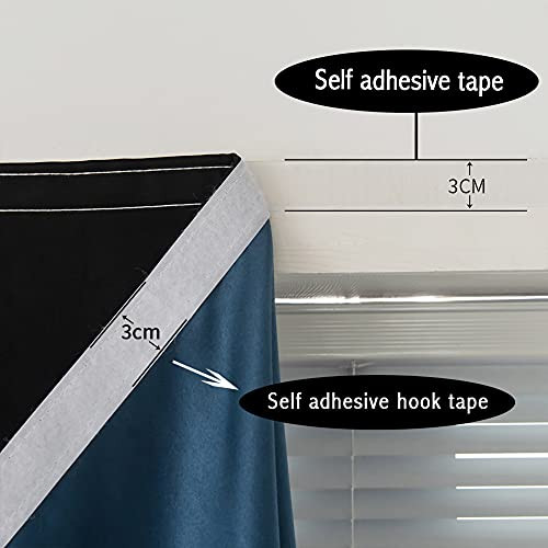 Autohesion Curtains for Windows,Bedroomout 35″W x 48″L (Pack of 1) Black