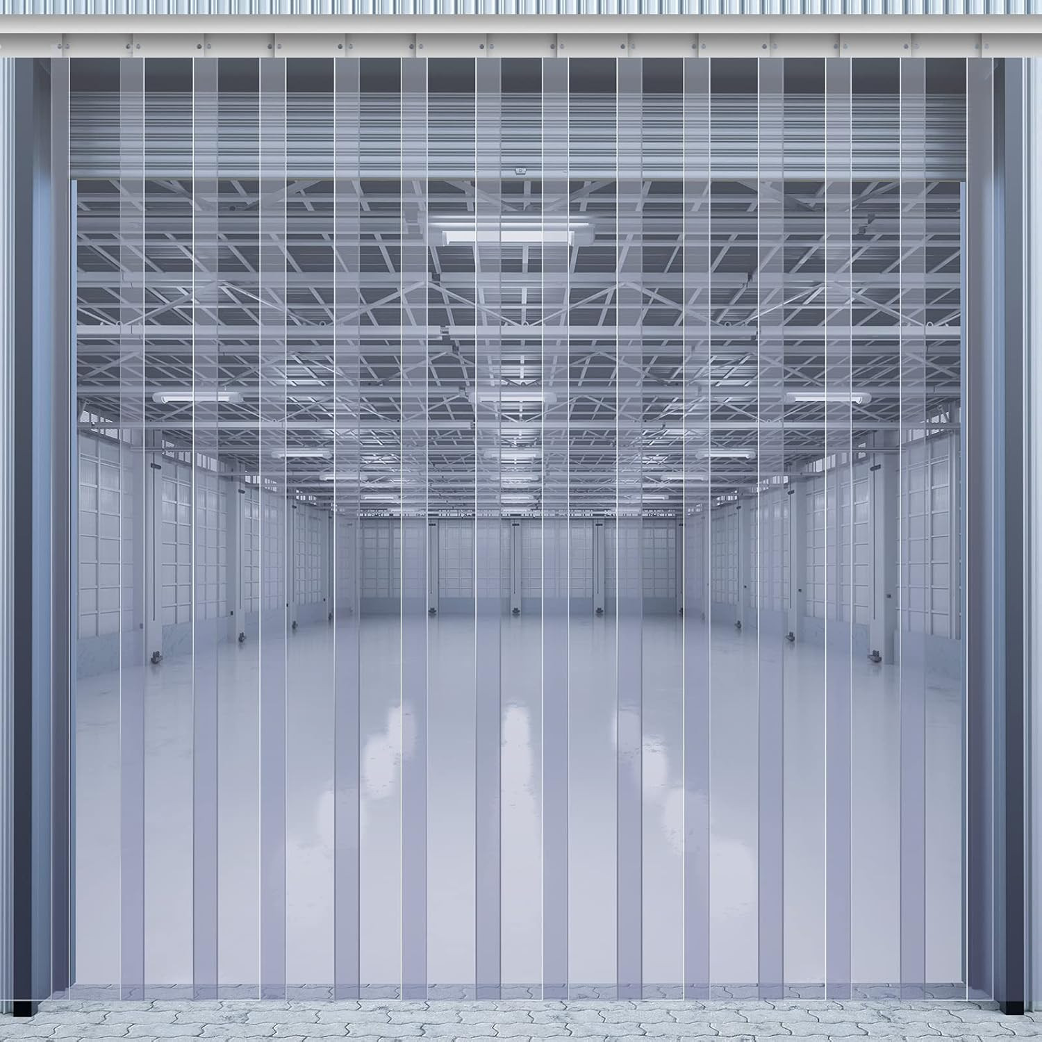 96 X 96 Inch PVC Strip Door Curtain Kit, Heavy Duty Waterproof Clear Door Curtai