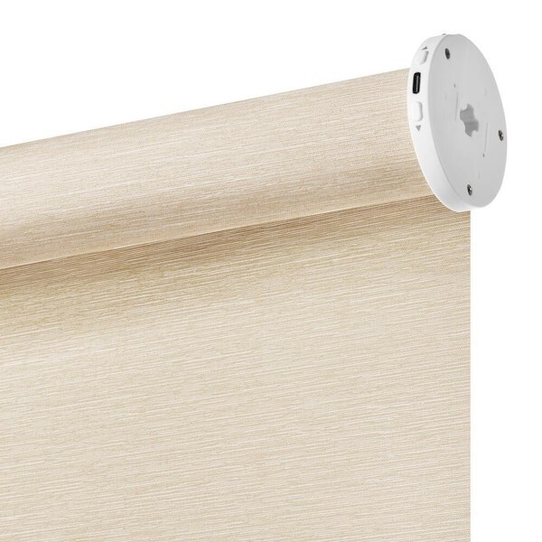 HDC Linen Cordless Light Filtering Fabric Roller Shade 46.25 x 72 Hubspace Motor