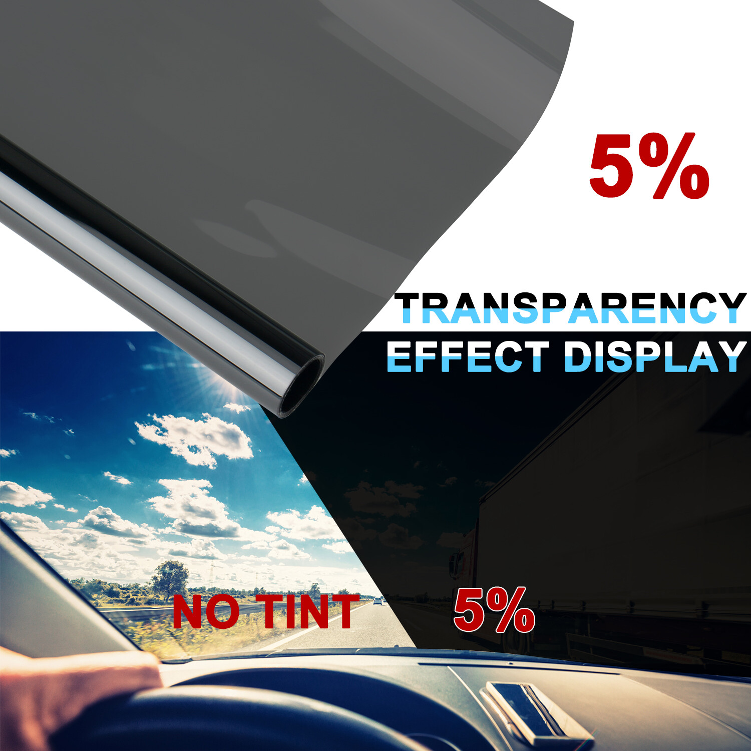 20inx20FT Uncut Car Window Tint Film Roll 1-50% VLT For Car Home Office Glass