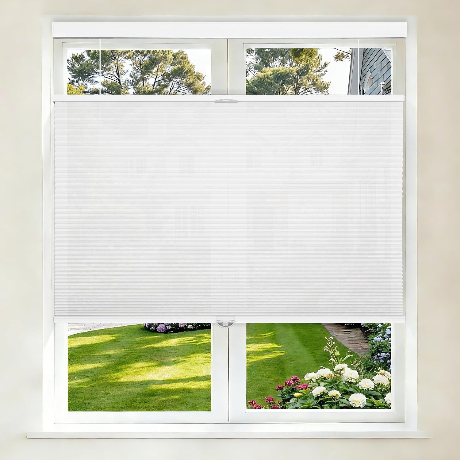 Down Bottom Up Cellular Shades Cordless,35″ W x 36″ H,Pull Down Honeycomb Blinds