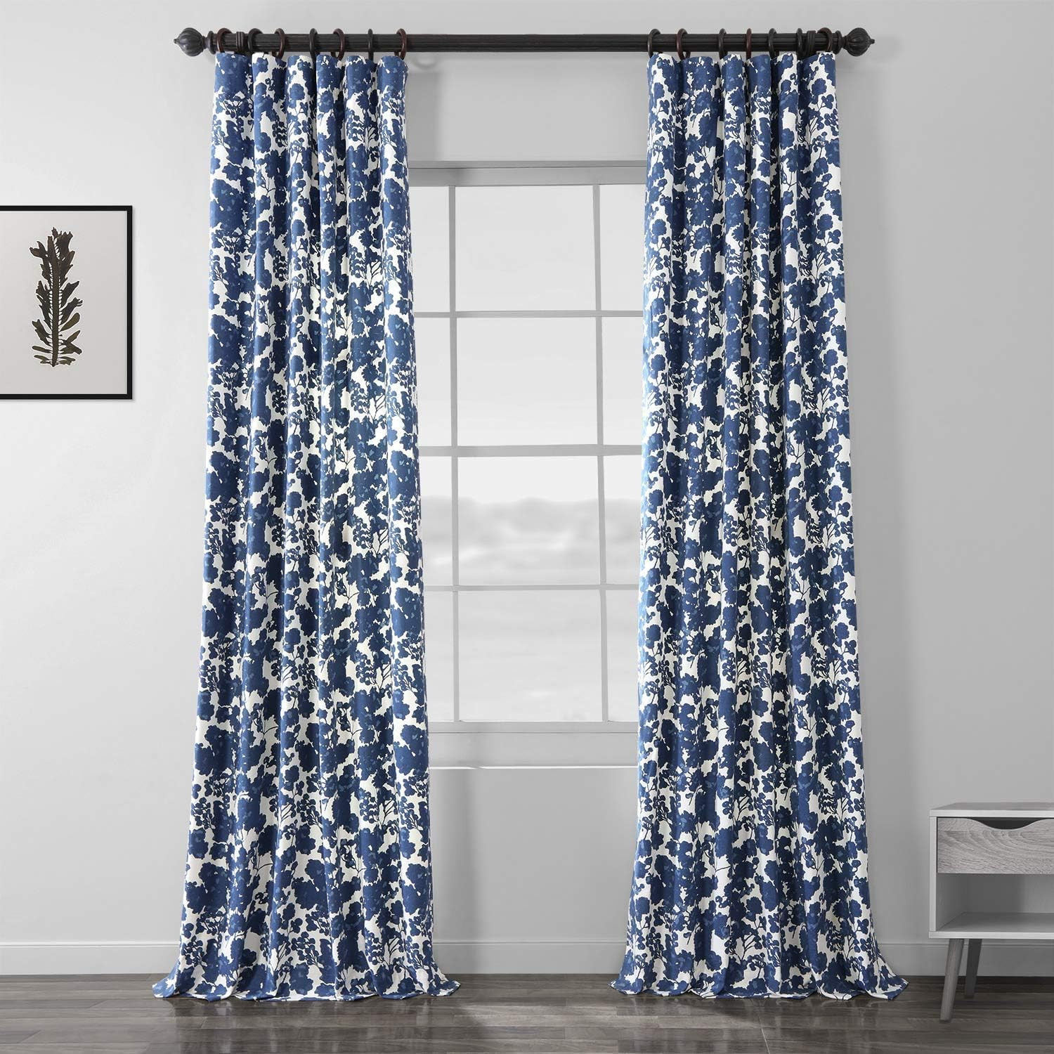Printed Floral Curtains 120 Inches Long Luxury Cotton Curtains (1 Panel) Room Da