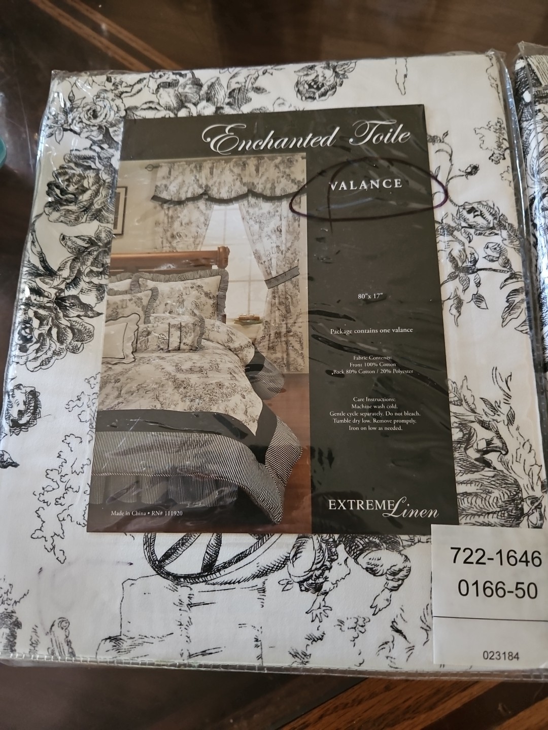 Enchanted Toile Country Toile Lot Of 2 Valances By Extreme Linen 80″ X 17″ Each