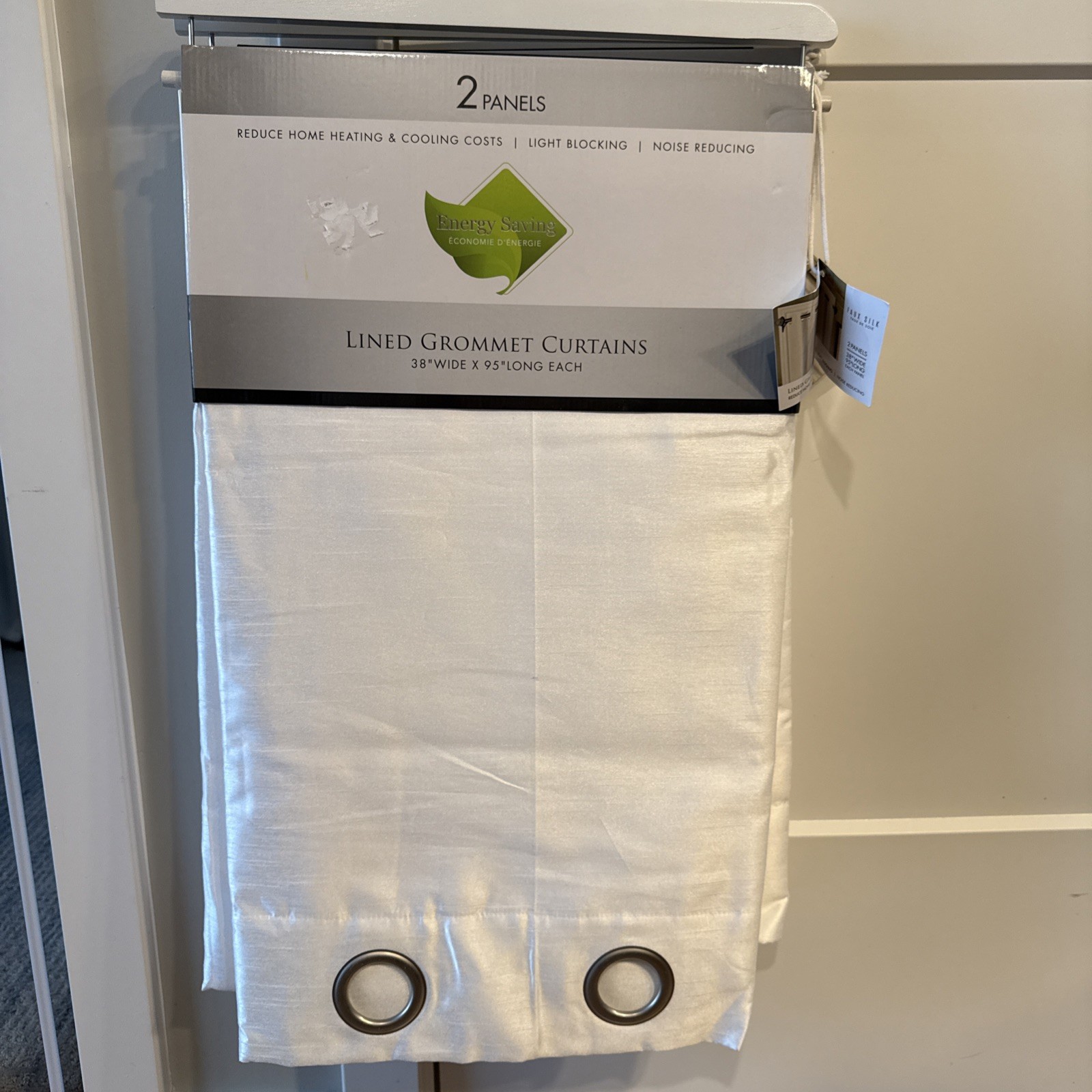 Grommet Top Window Curtain Panels Lined Energy Saving Blackout Drapes 2PC 38×95”