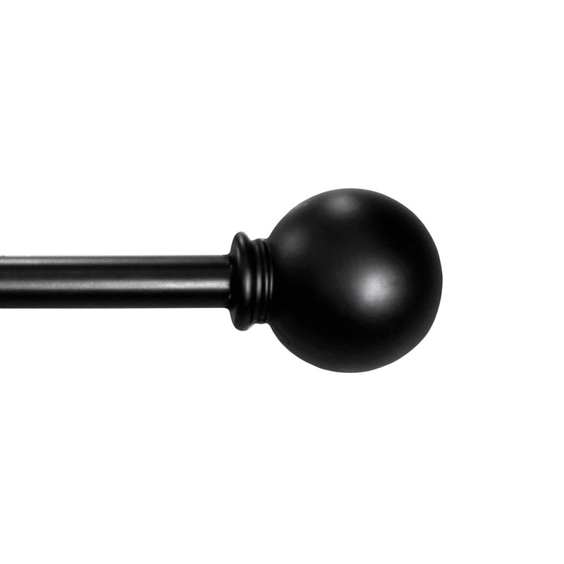 1/2 Inch Ball Curtain Rod Set Adjustable 48 to 84 Inch Steel Hardware Included