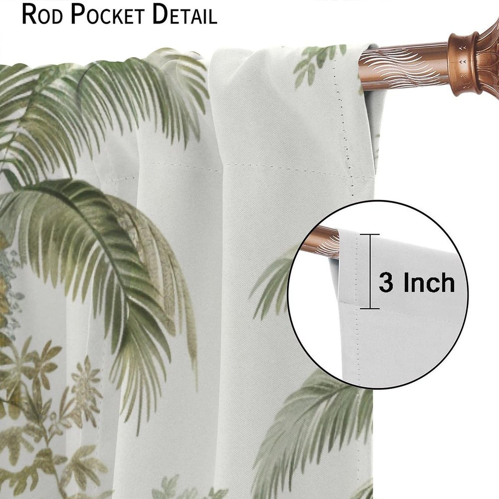 Abstract Palm Trees Blackout Curtains for Bedroom/Living Room, Tropical Jungl…