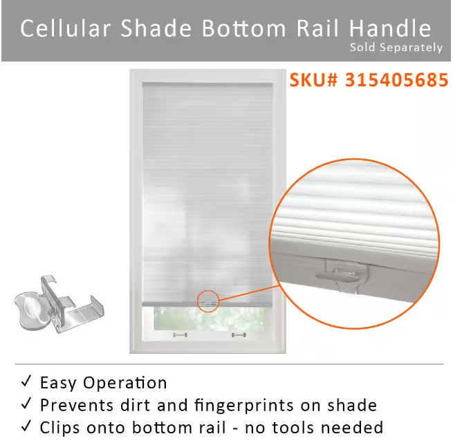 Cordless Cellular Shade Whisper White Day and Night 27 in W x 72 in L