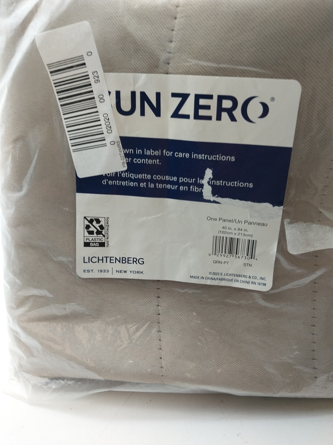 Sun Zero Panel Curtain 40in x 84in Taupe