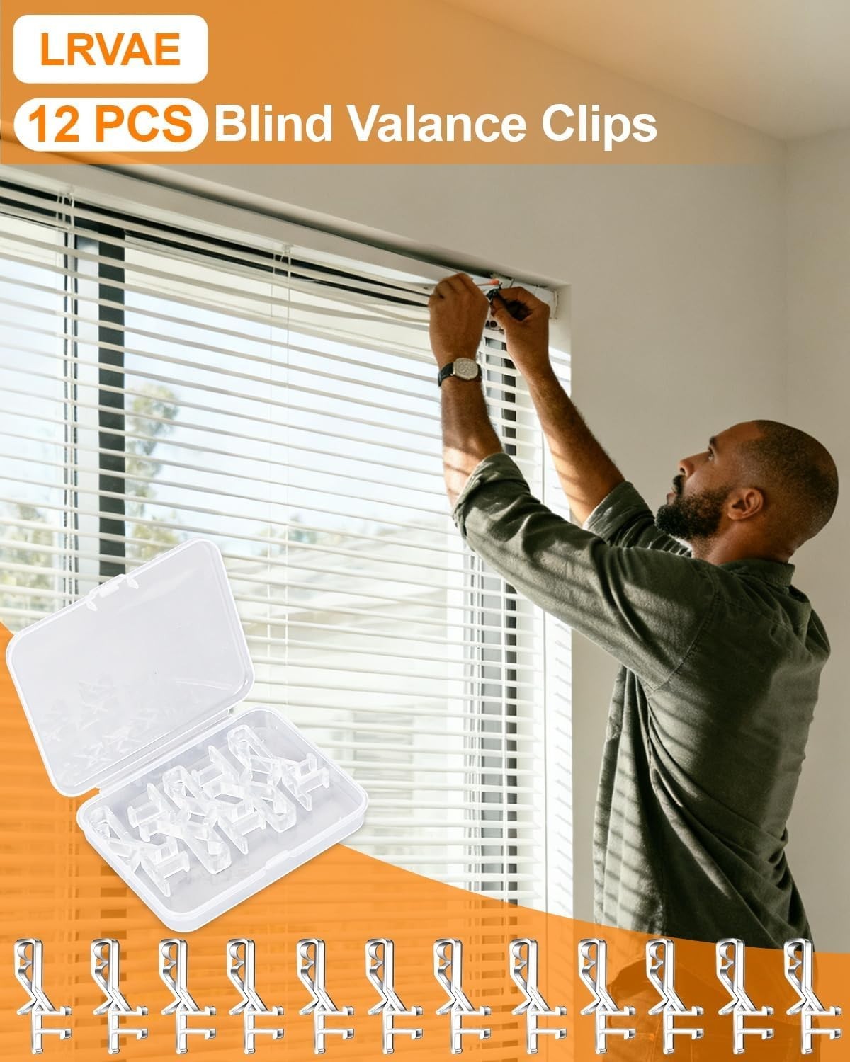 Invisible 12 Pcs Blind Valance Replacement Clips – 1-7/8 Inch Ease Installation
