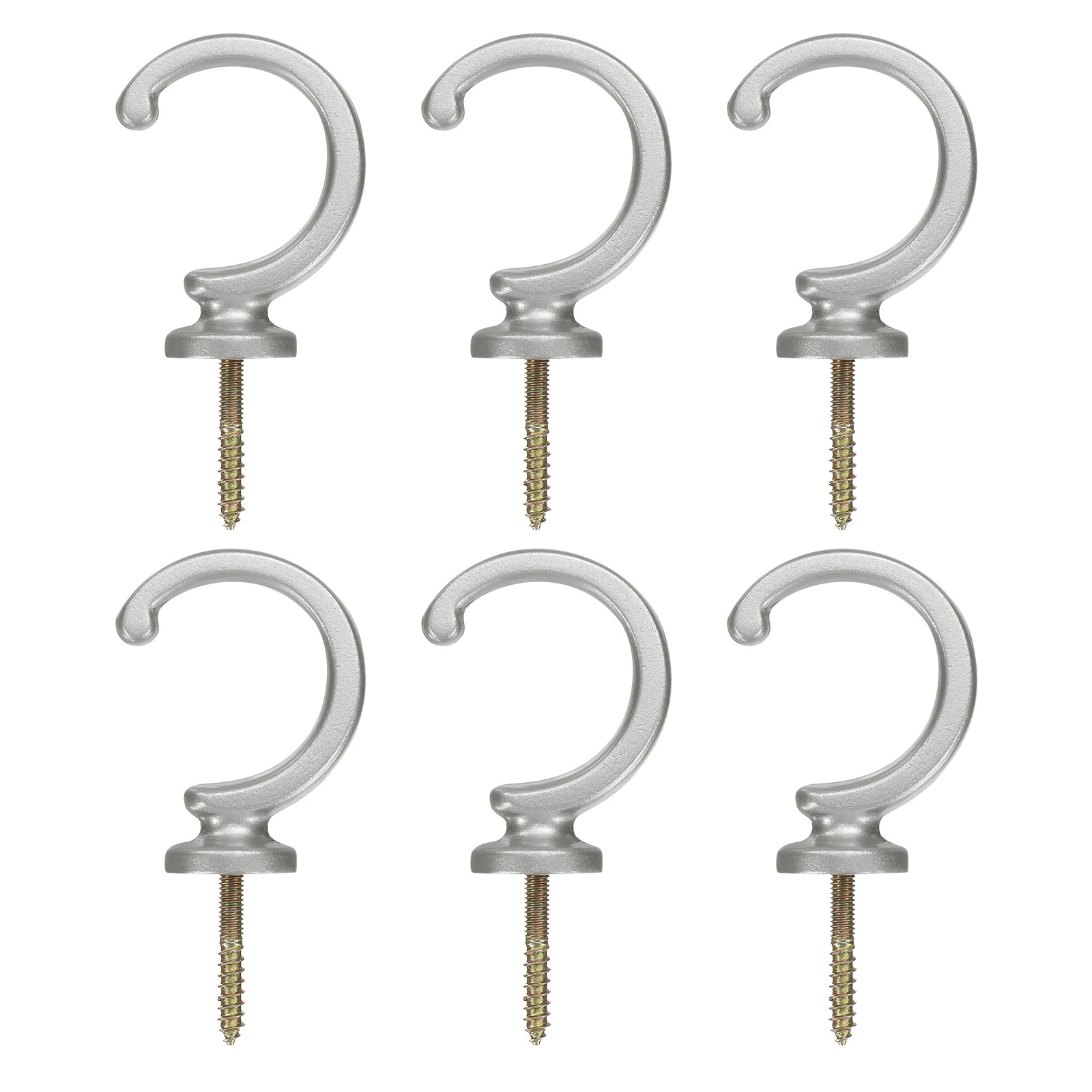 6Pcs Curtain Holdbacks Wall Mounted Zinc Alloy Drapery Tiebacks Hooks Silver