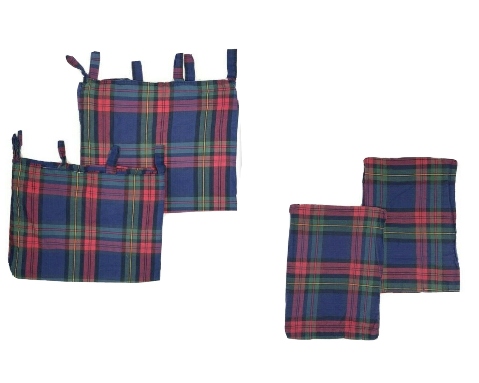 Set 4 JCPenney Curtains Drapes Valances Plaid Rare Retired Print Vintage 90s Tab