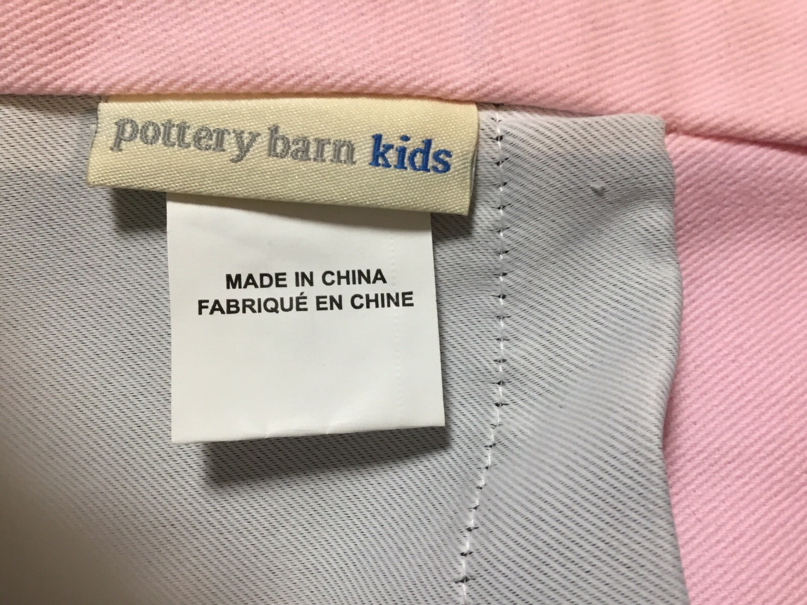 Pottery Barn kids Blackout Curtain Drape 1 Panel Pink grey lining 43” X 84”