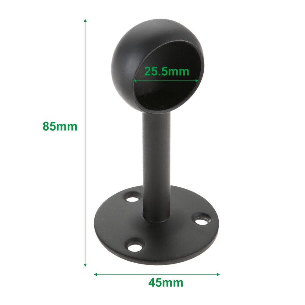 2Pcs Flange Rod Holders Black 5 Size for Ceiling Hanging Pole Wall Hanging Pole