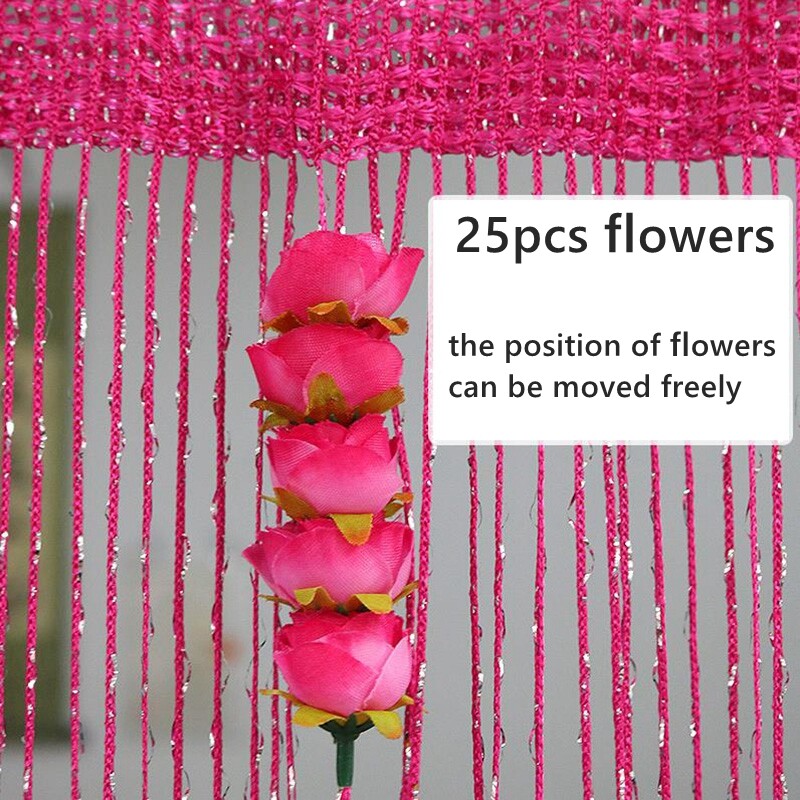 Flower Thread Tassel Curtains Drape Doorway Window Party Wedding Room Decor