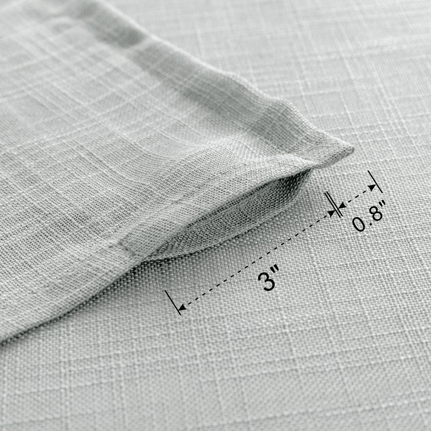 Grey Curtains 48 Inch Length for Bathroom Window 2 Panels,Semi Sheer Rod Pocket