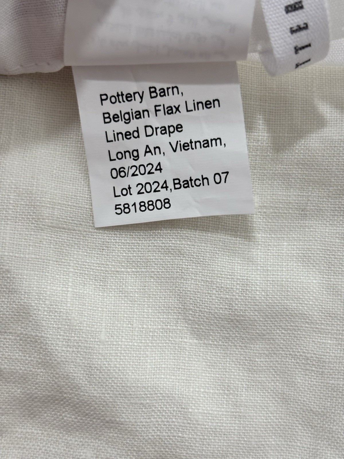 Pottery Barn Belgian Flax Linen Curtain ~ 50” x 84” ~ Ivory ~ Light Filtering