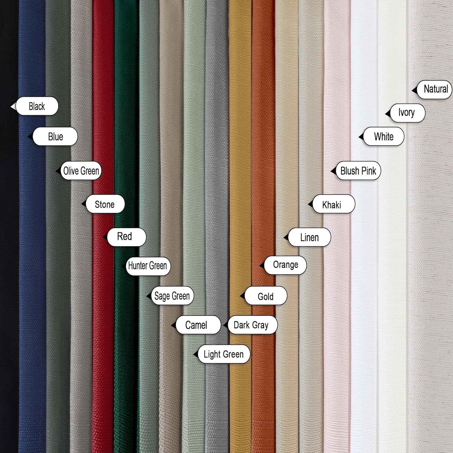 Bessie Blue Curtains 84 Inches Long 2 Panels Light Filtering Faux Linen Textured