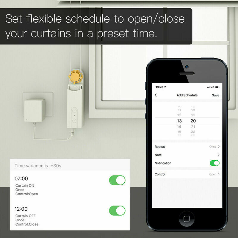 ZigBee Smart Chain Curtain Drive Motor APP Voice Control For Alexa Google