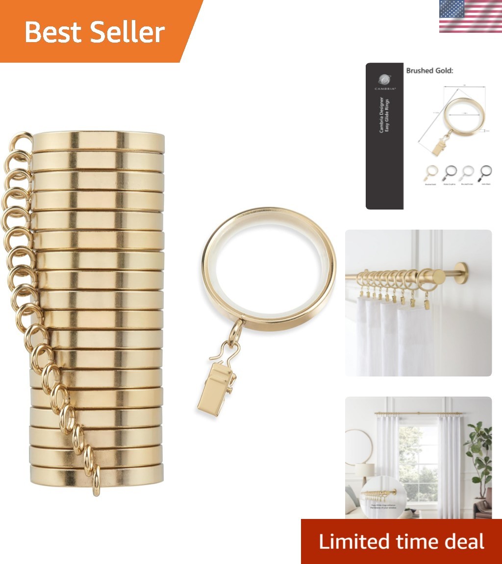 Designer Series – Easy Glide 18 Count Curtain Rings – Metal with Smooth, Qui…