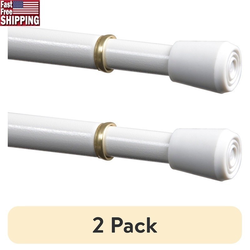 Adjustable Spring Tension Curtain Rod Easy Install No Tools Lightweight Curtains