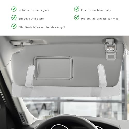 Sun Visor Extender for Car, Anti-Glare Car Visor Extension Sun Blocker Gray