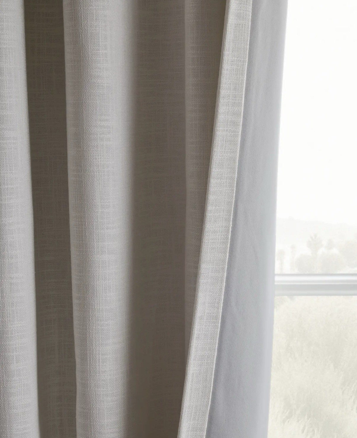 Quince White Cotton True Blackout Curtain Panel 48×84 Rod Pocket Back Tab