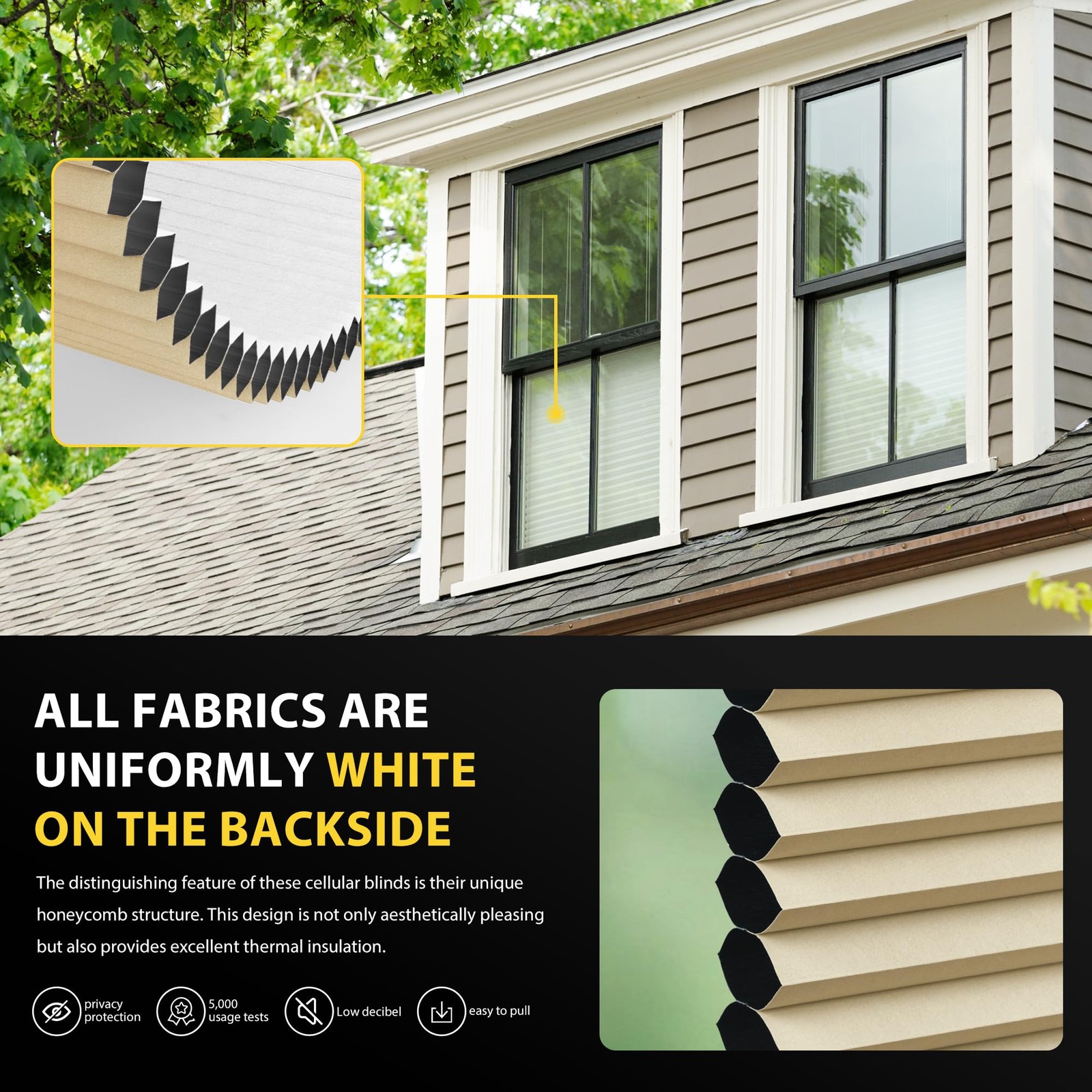 Unishades Top Down Bottom Up Cellular Shades Cordless – Blackout Uni001-Tdbulf
