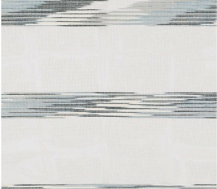 VUE ELEMENTS Kyoto Semi-Sheer Striped Single Curtain Panel White Blue 84″ New