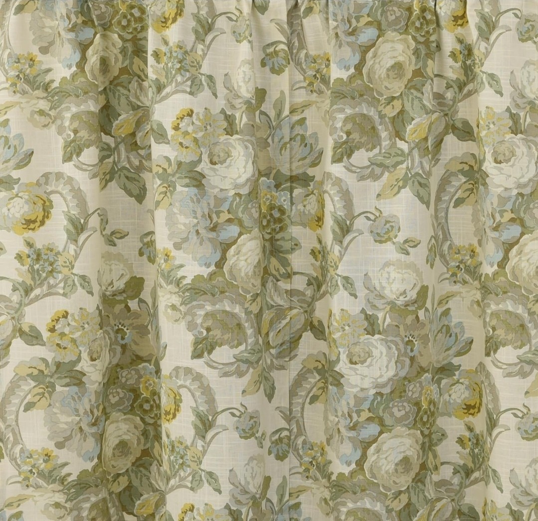 Waverly SPRING BLING Valance Cottagecore Farmhouse Floral 52×18 Blue Green Yello