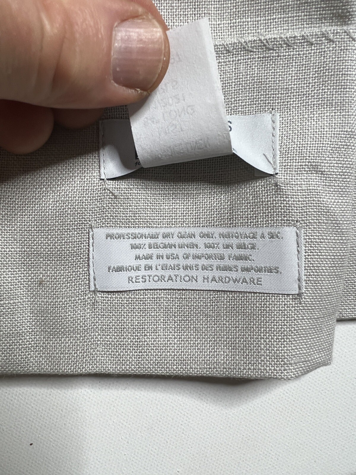 Restoration Hardware Opaque Belgian Linen Drapery RP 50″W x 84″L Mist NEW $215