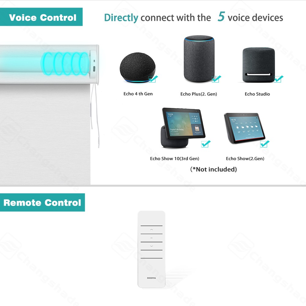 Changshade Smart Blackout Zebra Roller Blinds with Remote Control Automatic