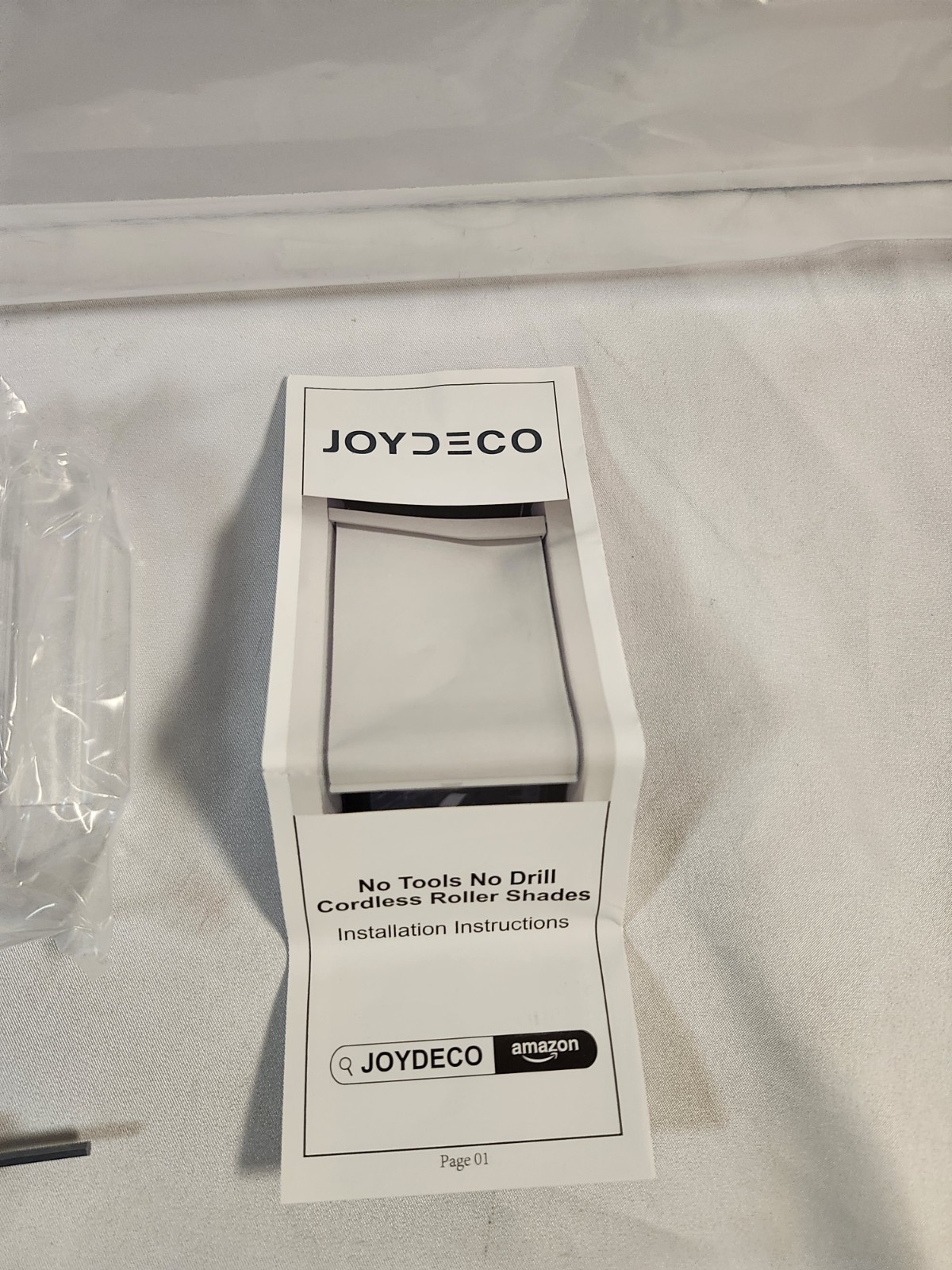 Joydeco, No Tools, Cordless Blackout Roller Shades, White – 32″W x 75″H