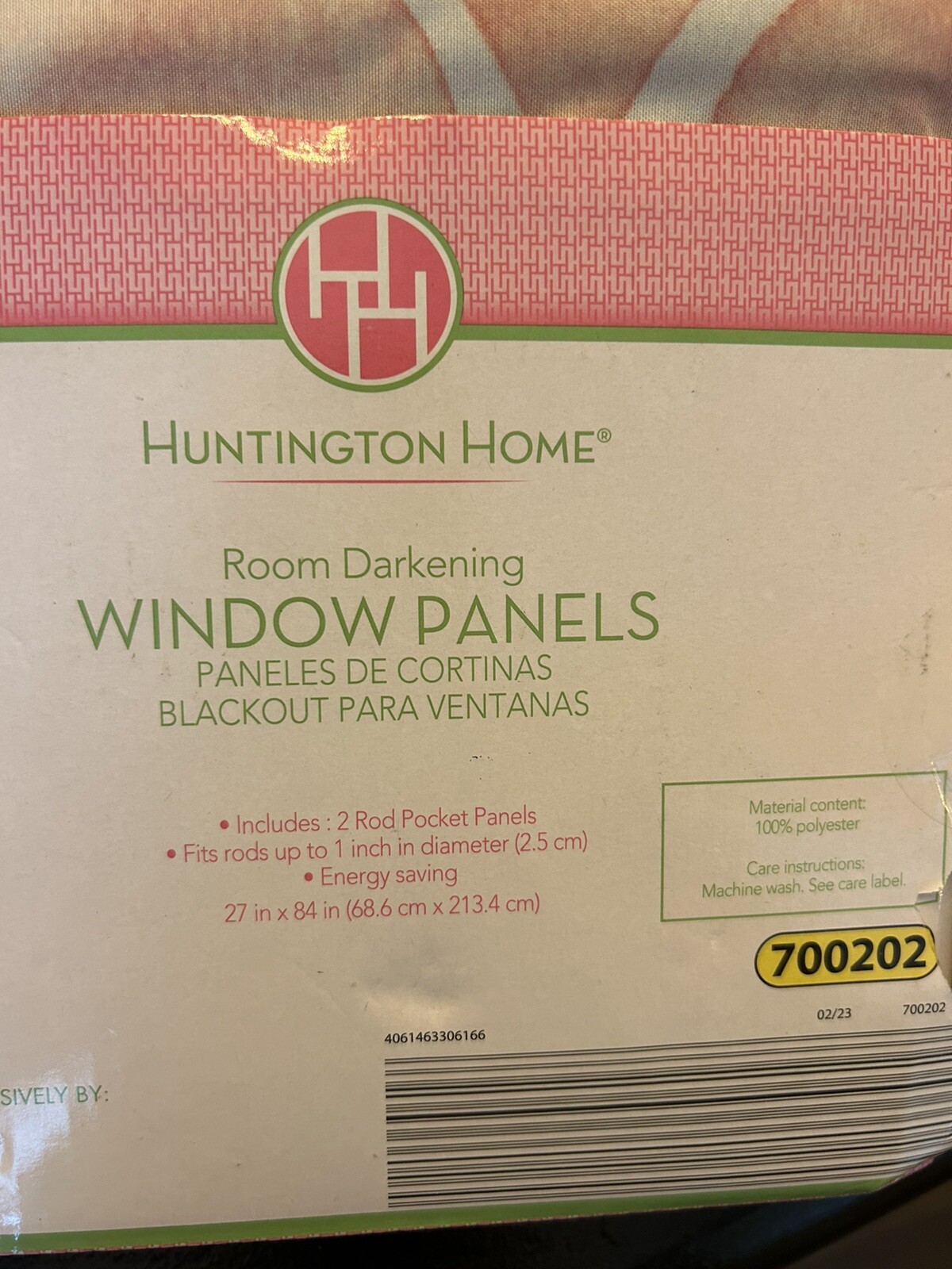 Huntington Home Room Darkening Window Panels Curtains Pink White 2 Panels 27X84
