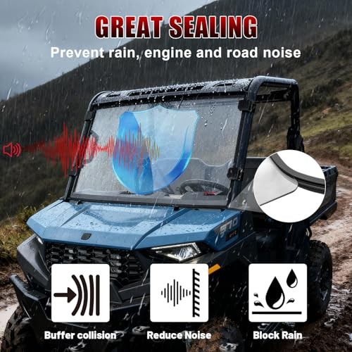 Front Windshield Compatible with Polaris Ranger SP 570 2022-2026, Midsize 570