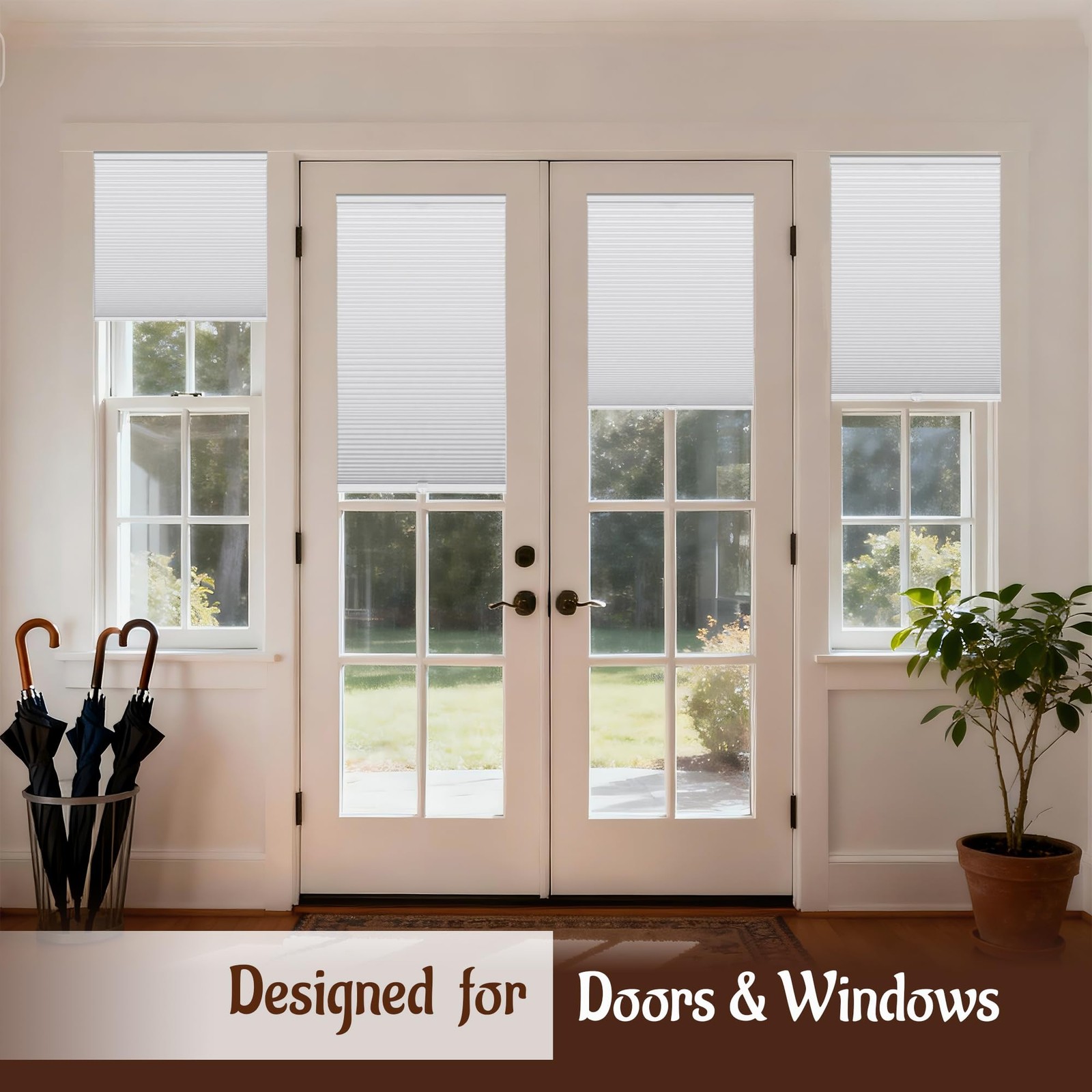 Flamax Custom Color-Matched 1.5 Cordless Cellular Shades For Indoor Privacy