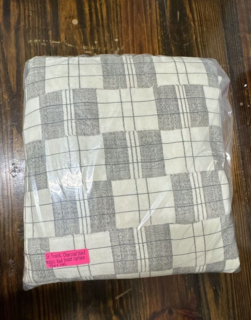 St. Frank Charcoal Plaid Mossi Rod Pocket Curtain 48×108