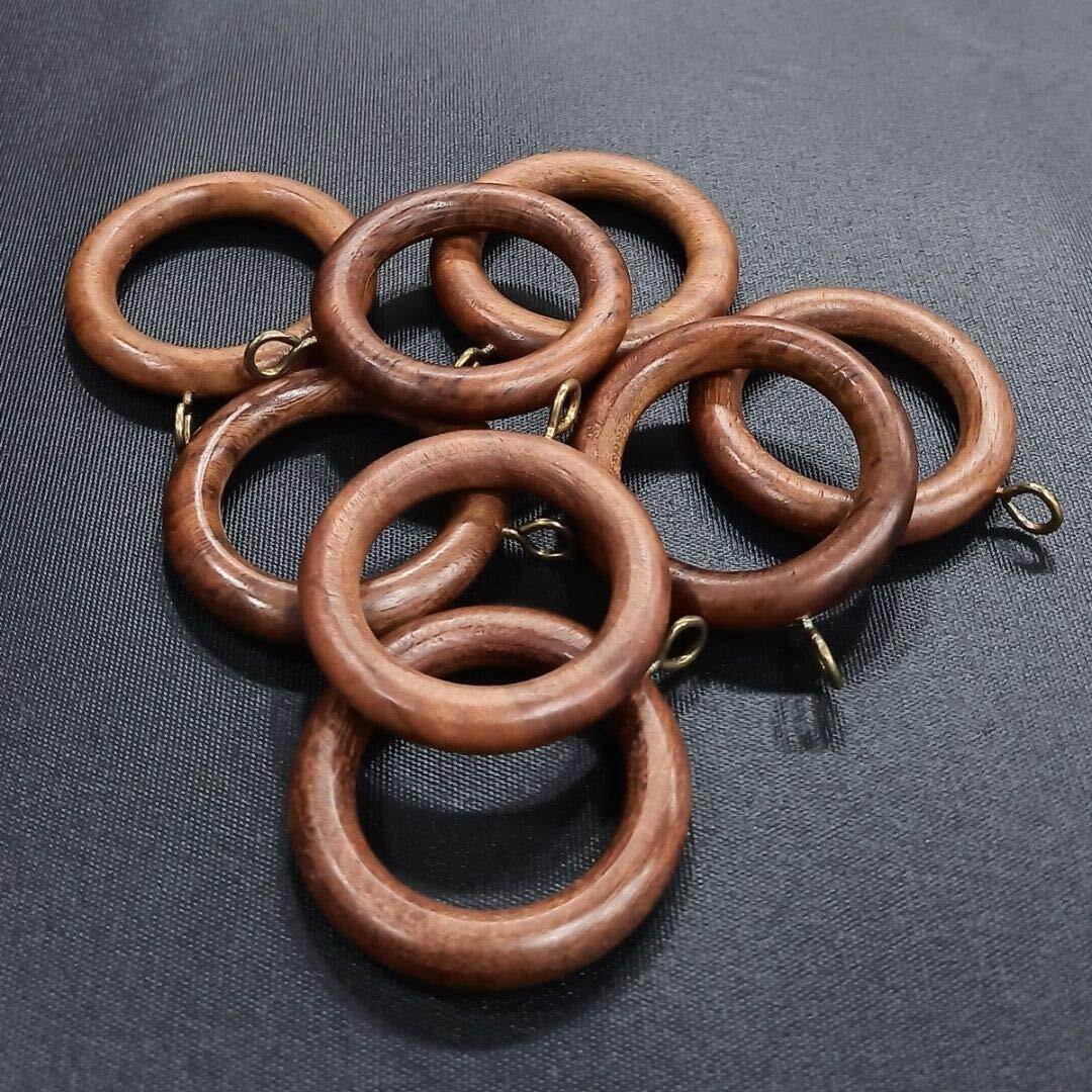 Wooden Curtain Drapery Rings with Hook Eyes Pole Rod Rings Craft Drapery 16 pcs.