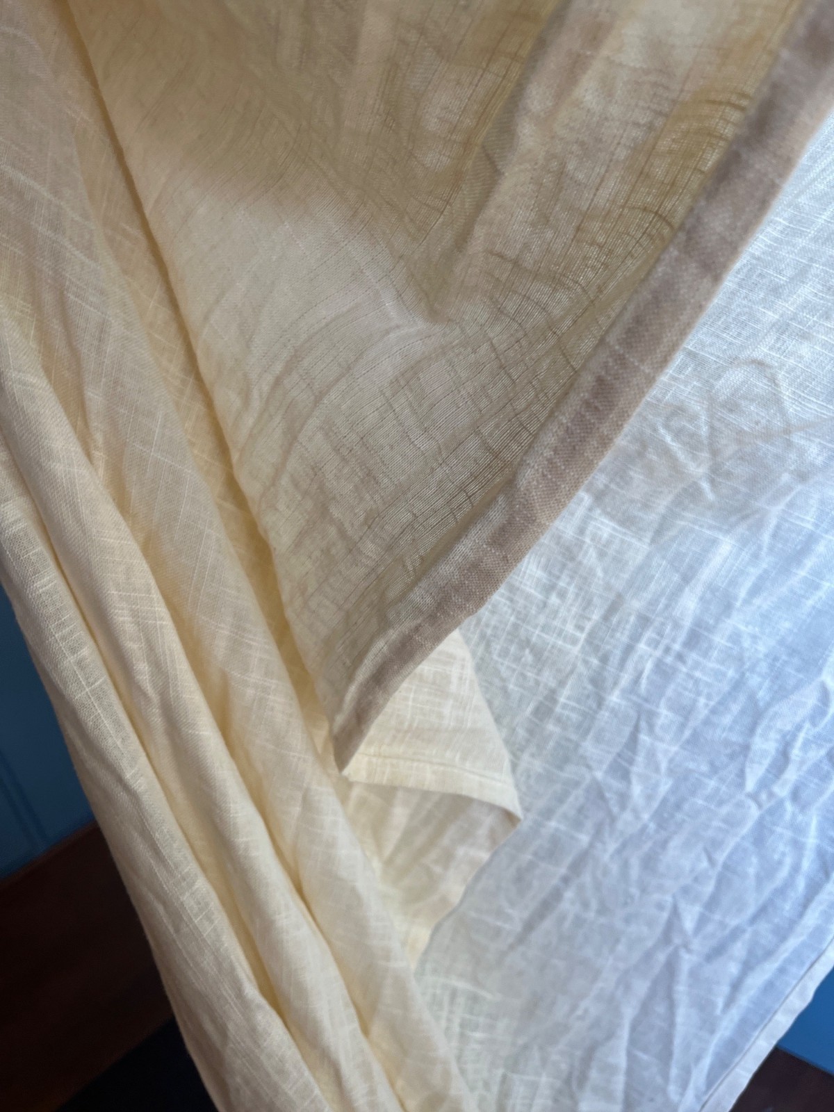 Allen & Roth Ivory Curtains Linen Rayon 2 Panels Casual Tie Option Drapes 86×52″