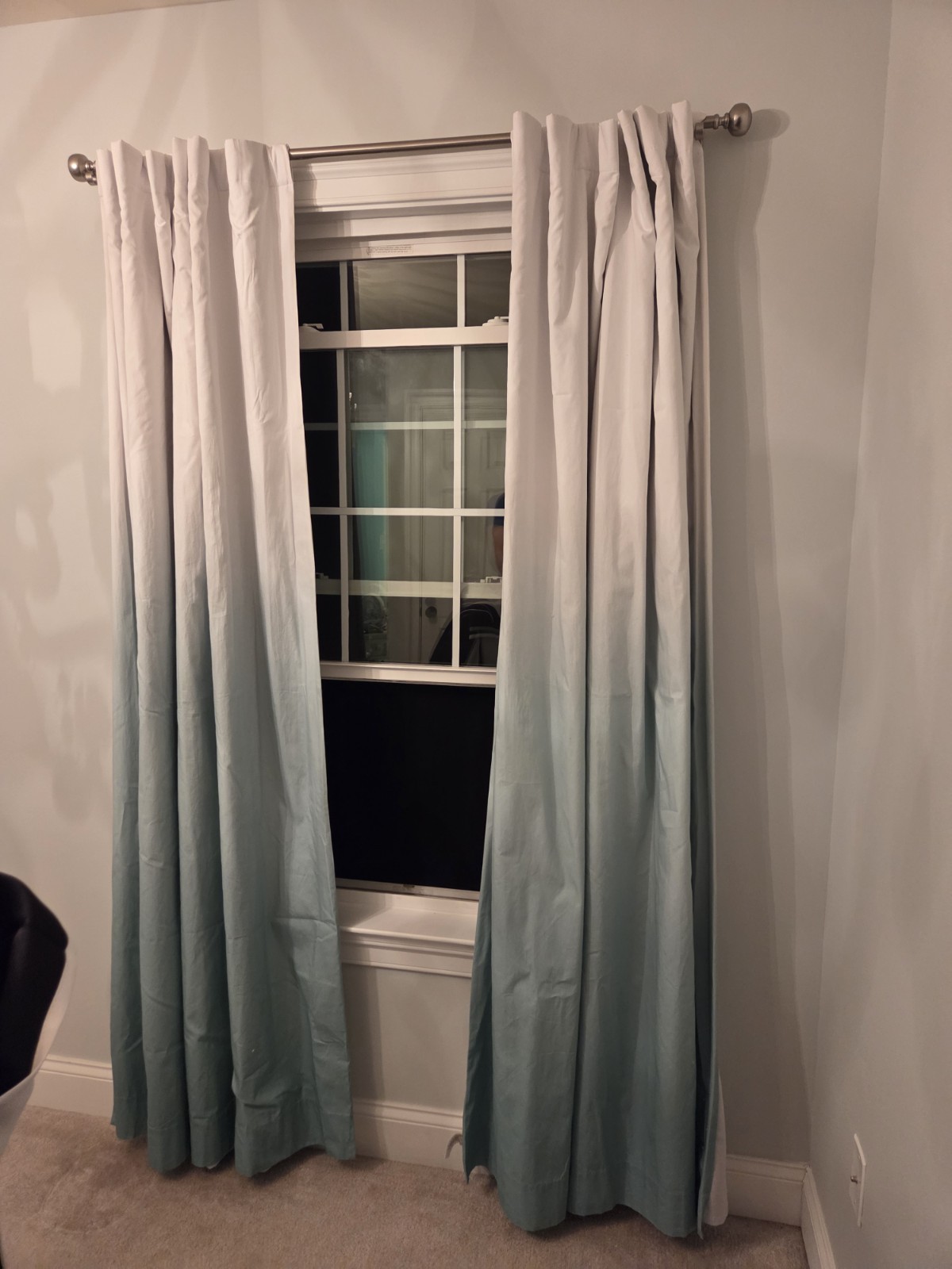 Pottery Barn Teen Ombre Blackout Curtain Panel 52×84 Turquoise (Set of 2 panels)