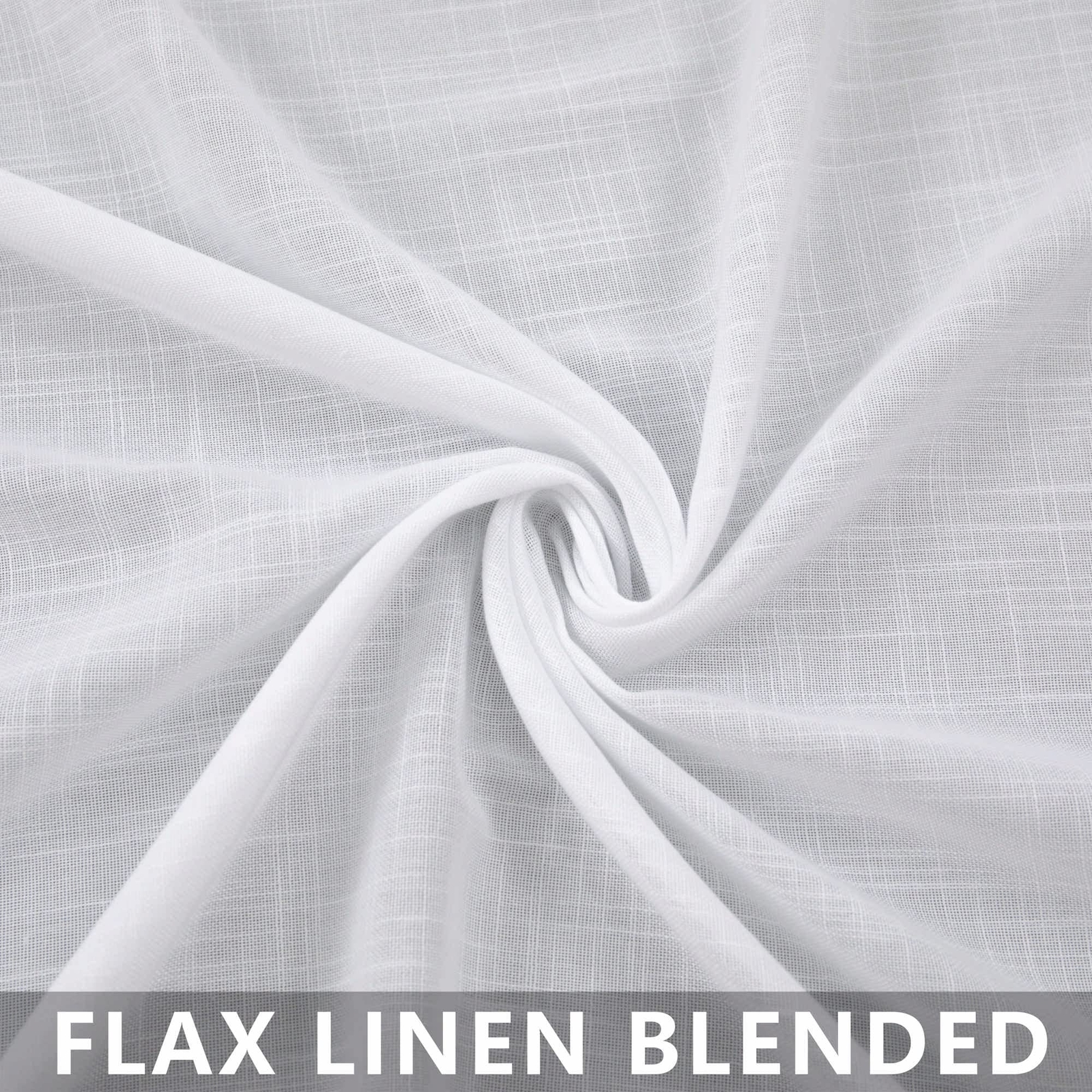Pure White Linen Textured Curtains 72 Inch Length for Windows 2 Panels Set Ro…